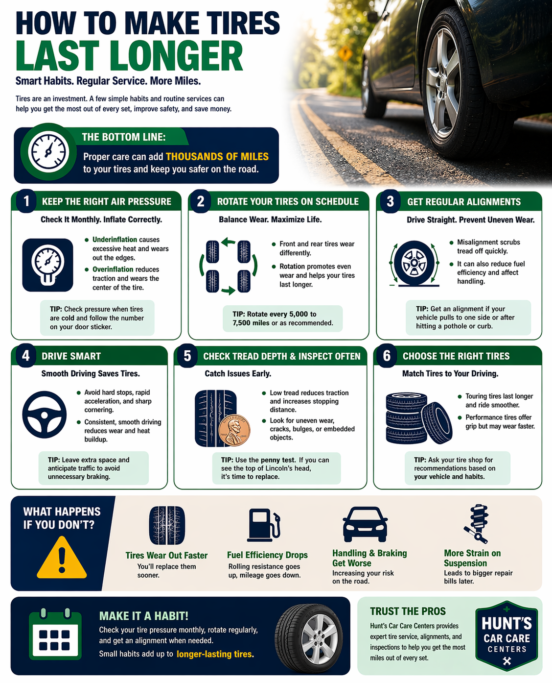 how to make tires last longer infographic