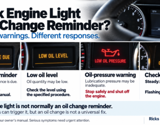 Oil change reminder vs check engine light